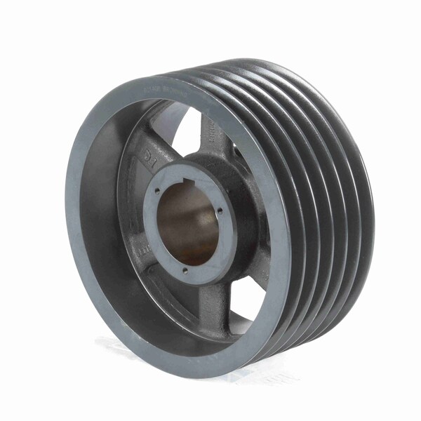 6 Groove Cast Iron Bushed Bore Multiple Sheave, 6C140R